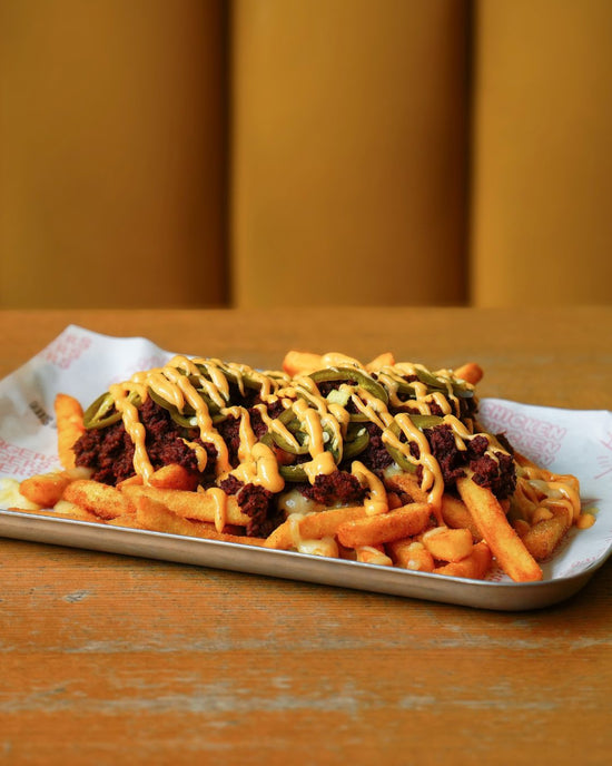 Sloppy Joe loaded fries with chilli con carne, jalapeños and chipotle sauce, His Boy Elroy October 2026 special